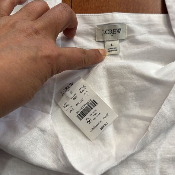 NWT Linen-blend squareneck White tank top size L - Picture 4 of 12